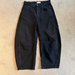 We The Free Good Luck Mid Rise Barrel Jeans Black